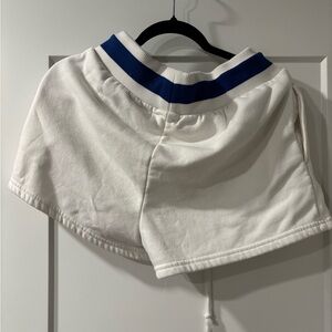 Sunday White Shorts with Blue Accent